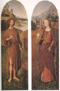 Hans Memling John the Baptist and st mary magdalen wings of a triptych (mk05) oil painting on canvas